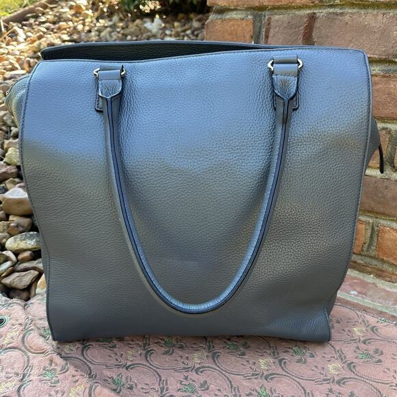 Kate Spade New York Large Gray Baxter Street Fernrose Pebbled Leather Tote Bag - Picture 3 of 16